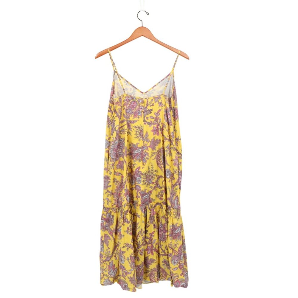 J. Crew Collection Tiered Cotton Poplin Floral Paisley Sleeveless Midi Dress S - Picture 7 of 7